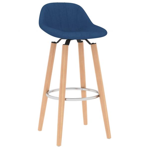 Barhocker 2 Stk. Blau Stoff