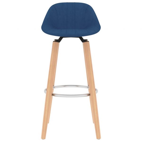 Barhocker 2 Stk. Blau Stoff