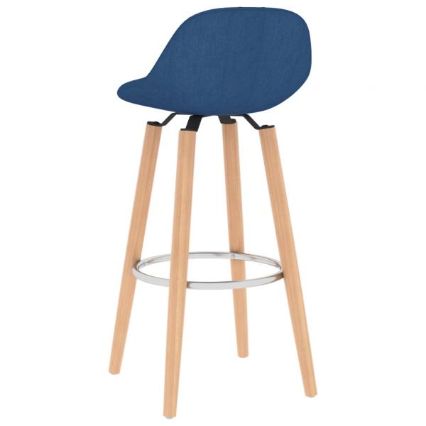 Barhocker 2 Stk. Blau Stoff