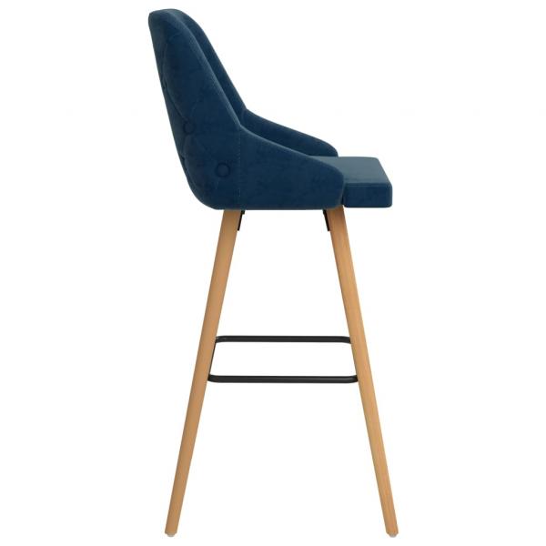 Barhocker 2 Stk. Blau Samt 