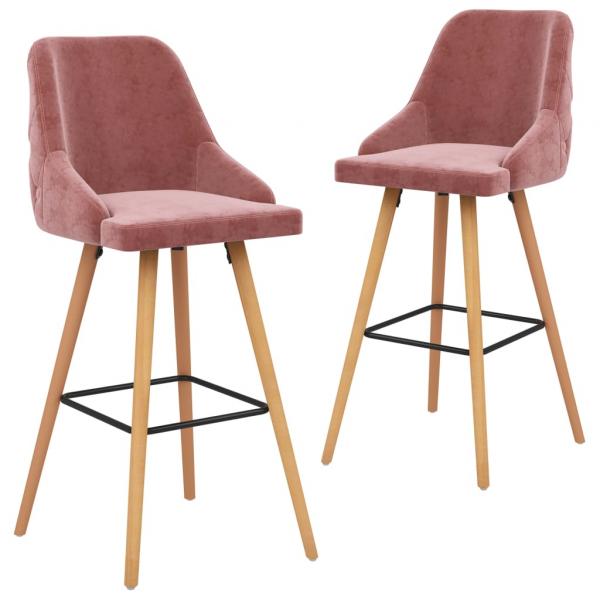 ARDEBO.de - Barhocker 2 Stk. Rosa Samt