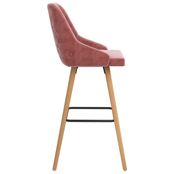 Barhocker 2 Stk. Rosa Samt