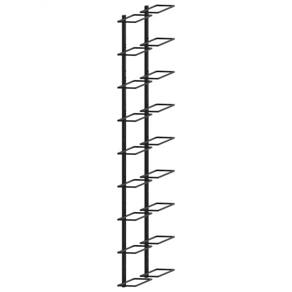 Wand-Weinregale für 18 Flaschen 2 Stk. Schwarz Eisen 