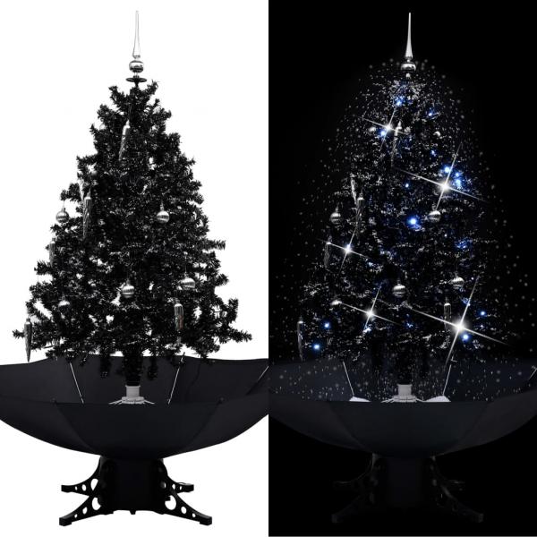 ARDEBO.de - Schneiender Weihnachtsbaum mit Schirmfuß Schwarz 140 cm PVC