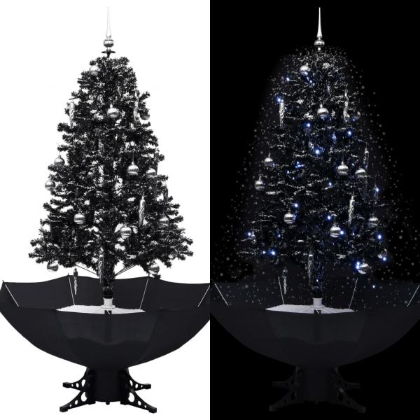 ARDEBO.de - Schneiender Weihnachtsbaum mit Schirmfuß Schwarz 170 cm PVC