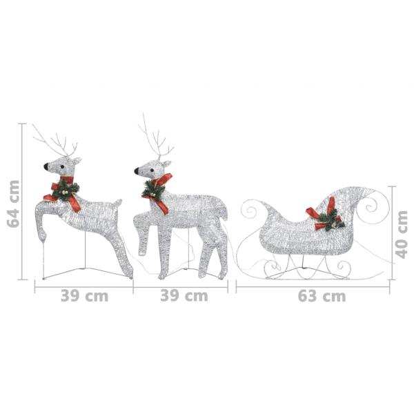 Weihnachtsdeko Rentier & Schlitten 60 LEDs Outdoor Silbern