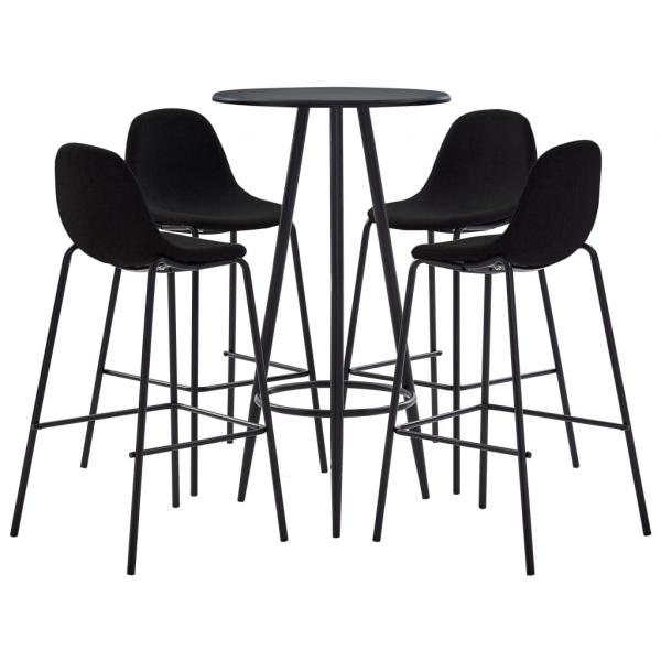 ARDEBO.de - 5-tlg. Bar-Set Stoff Schwarz