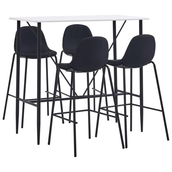 ARDEBO.de - 5-tlg. Bar-Set Stoff Schwarz