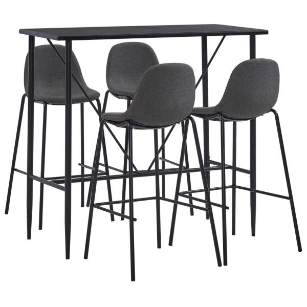 ARDEBO.de - 5-tlg. Bar-Set Stoff Dunkelgrau