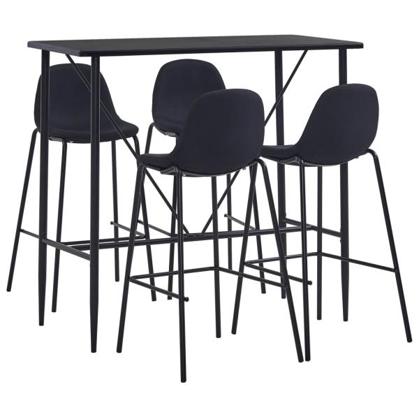 ARDEBO.de - 5-tlg. Bar-Set Stoff Schwarz