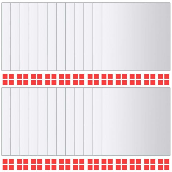48-tlg. Spiegelfliesen-Set Quadratisch Glas