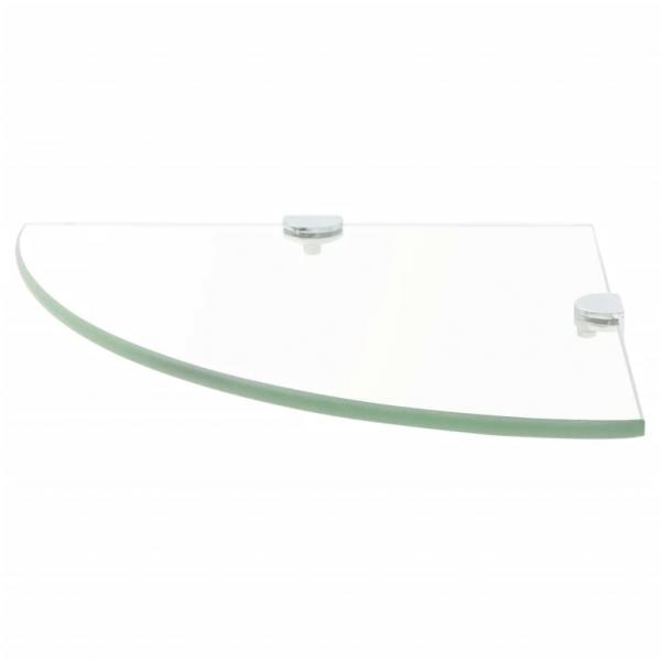 Eckregale 2 Stk. mit Verchromten Halterungen Glas Transparent