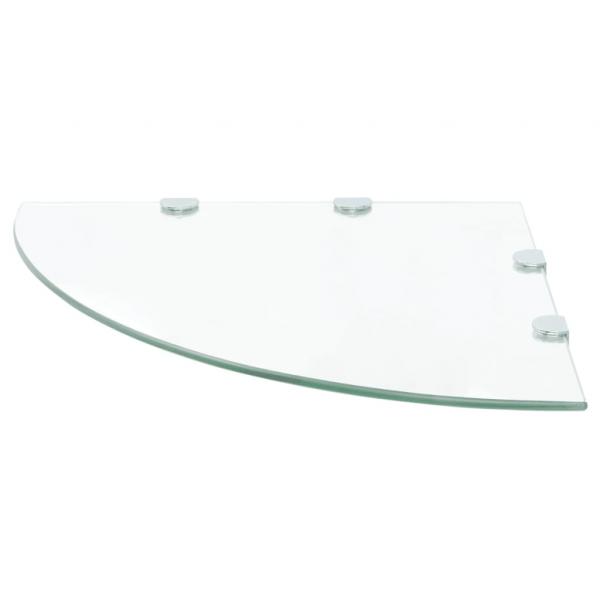 Eckregale 2 Stk. mit Verchromten Halterungen Glas Transparent