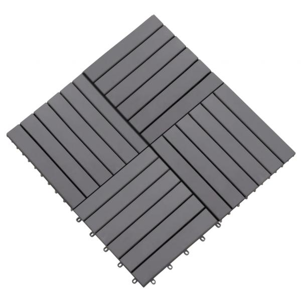 Terrassenfliesen 20 Stk. Grau 30 x 30 cm Massivholz Akazie