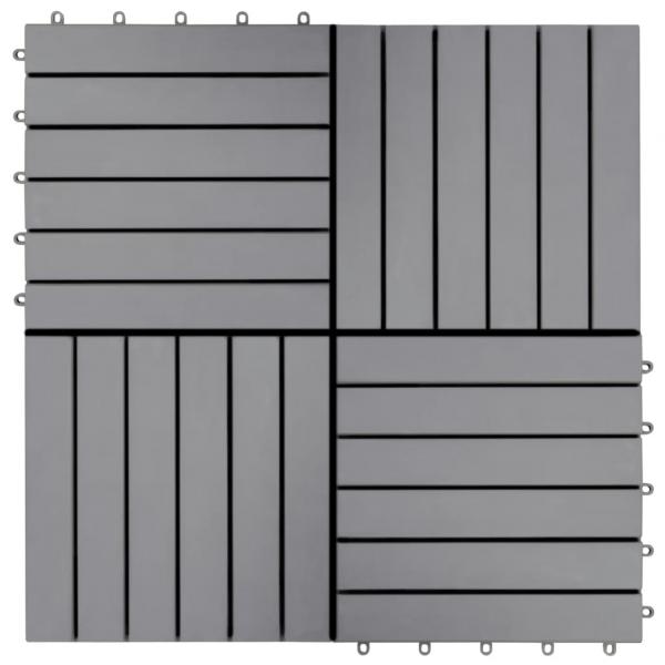 Terrassenfliesen 20 Stk. Grau 30 x 30 cm Massivholz Akazie