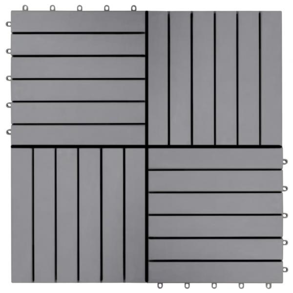 Terrassenfliesen 30 Stk. Grau 30 x 30 cm Massivholz Akazie