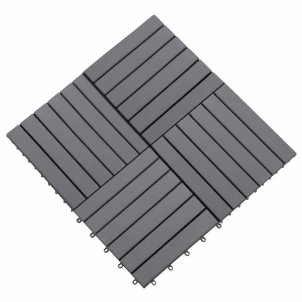 Terrassenfliesen 30 Stk. Grau 30 x 30 cm Massivholz Akazie