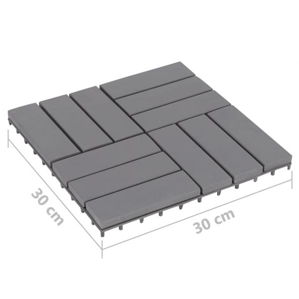 Terrassenfliesen 30 Stk. Grau 30 x 30 cm Massivholz Akazie