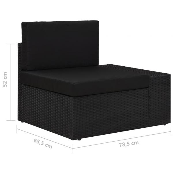 5-tlg. Garten-Lounge-Set Poly Rattan Schwarz