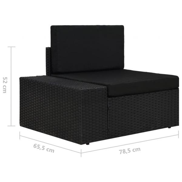 5-tlg. Garten-Lounge-Set Poly Rattan Schwarz