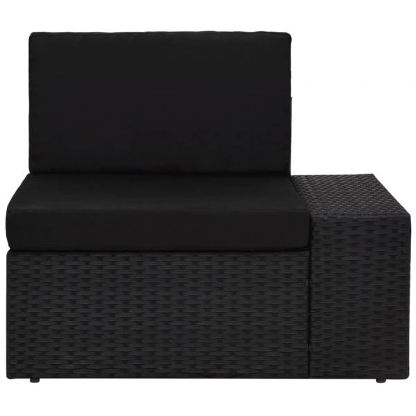 6-tlg. Garten-Lounge-Set Poly Rattan Schwarz