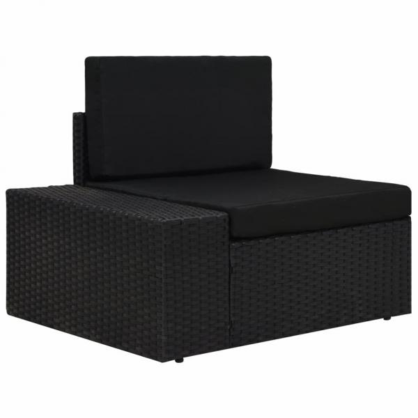 6-tlg. Garten-Lounge-Set Poly Rattan Schwarz