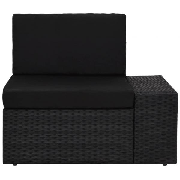 7-tlg. Garten-Lounge-Set Poly Rattan Schwarz