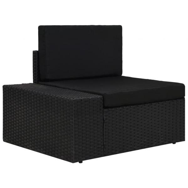 5-tlg. Garten-Lounge-Set Poly Rattan Schwarz