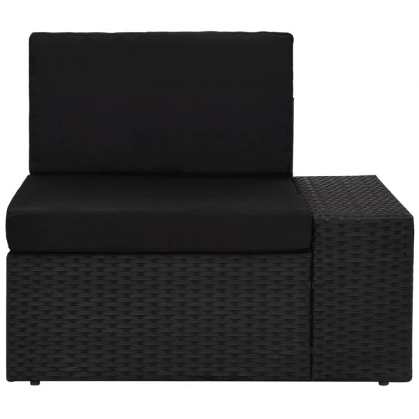 10-tlg. Garten-Lounge-Set Poly Rattan Schwarz