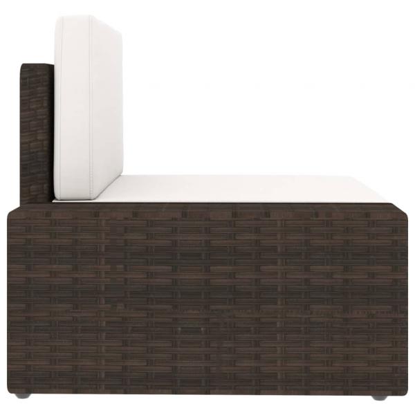 6-tlg. Garten-Lounge-Set Poly Rattan Braun