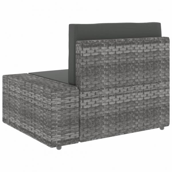 5-tlg. Garten-Lounge-Set Poly Rattan Grau