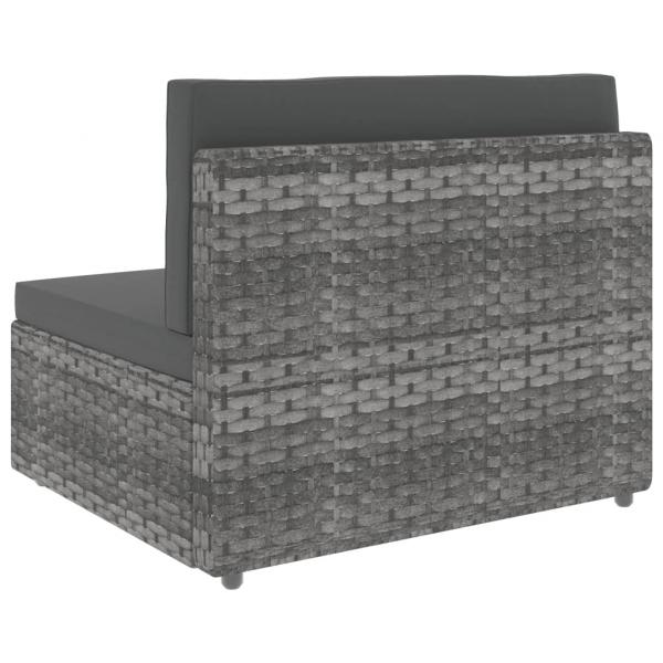 7-tlg. Garten-Lounge-Set Poly Rattan Grau