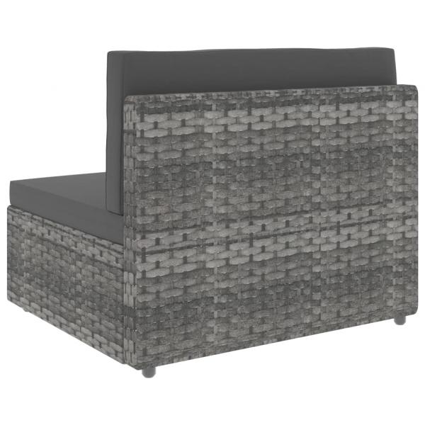 5-tlg. Garten-Lounge-Set Poly Rattan Grau