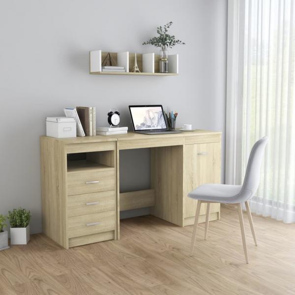 ARDEBO.de - Schreibtisch Sonoma-Eiche 140x50x76 cm Holzwerkstoff