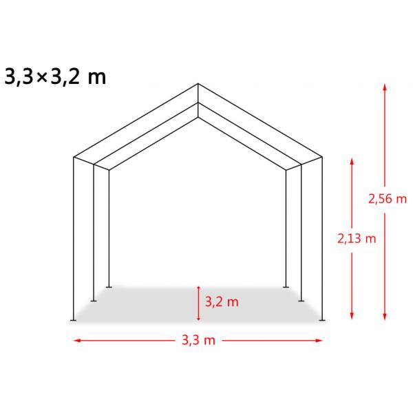 Weidezelt PVC 550 g/m² 3,3×3,2 m Dunkelgrün