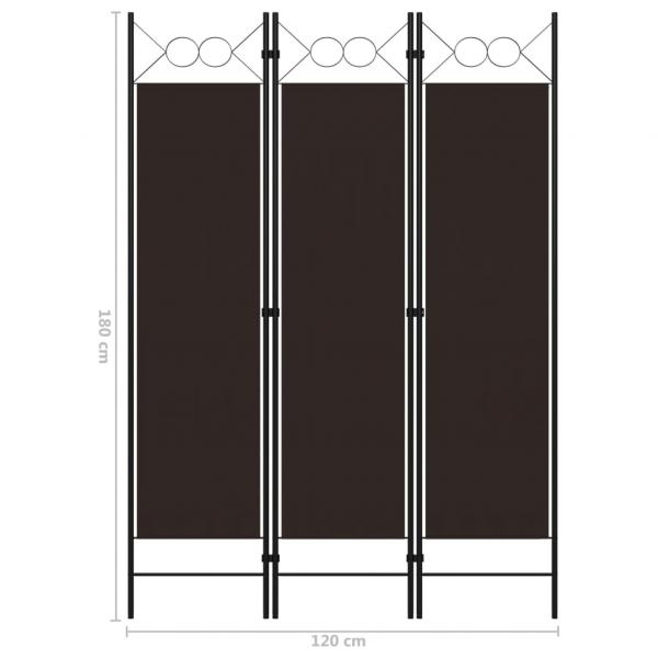 3-tlg. Raumteiler Braun 120 x 180 cm