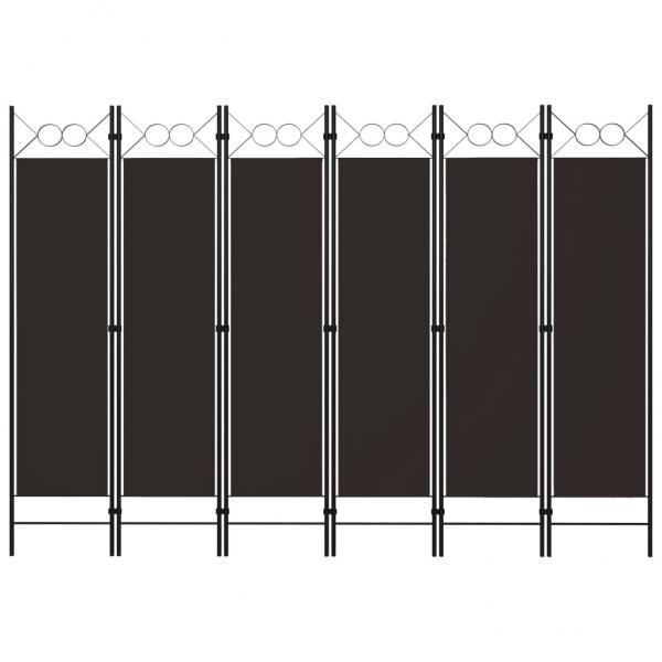 ARDEBO.de - 6-tlg. Raumteiler Braun 240 x 180 cm