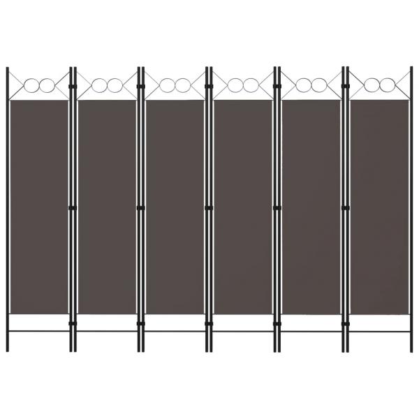 ARDEBO.de - 6-tlg. Raumteiler Anthrazit 240 x 180 cm