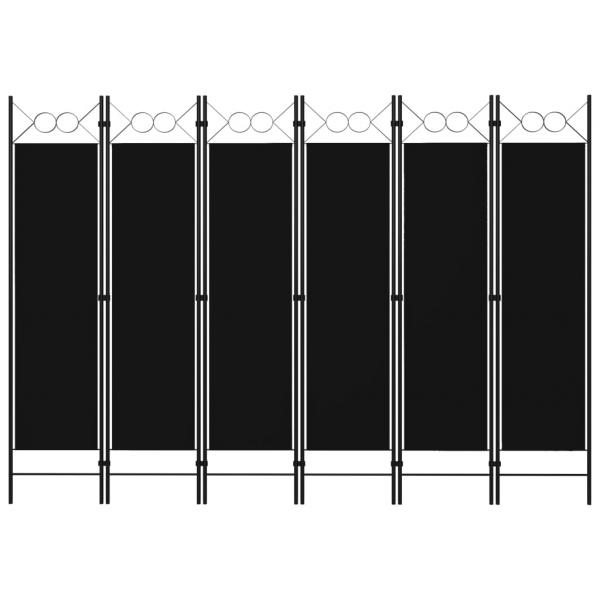 ARDEBO.de - 6-tlg. Raumteiler Schwarz 240 x 180 cm