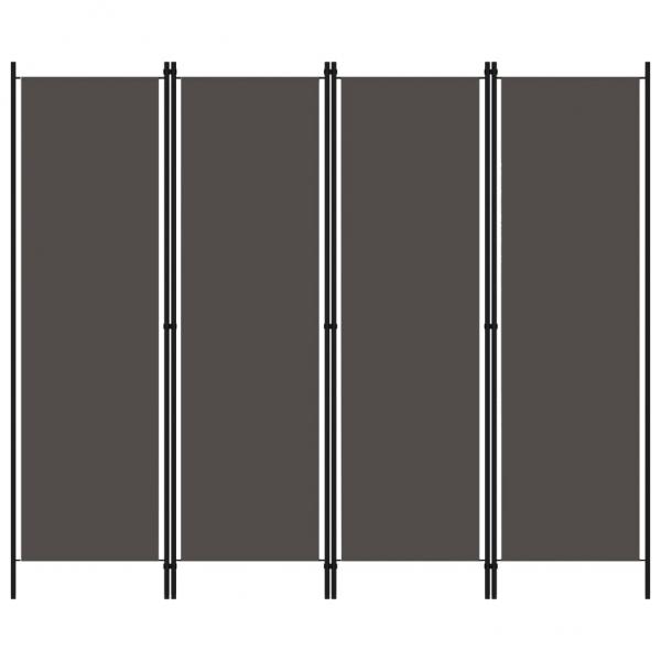 ARDEBO.de - 4-tlg. Raumteiler Anthrazit 200x180 cm 