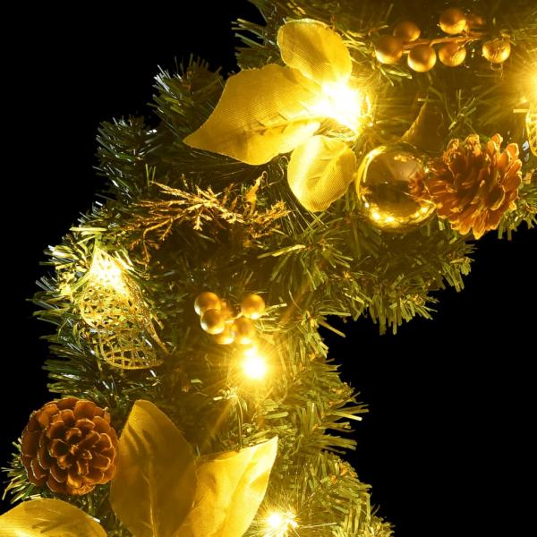 Weihnachtsgirlande mit LED-Lichtern Grün 2,7 m PVC