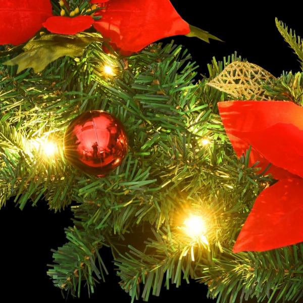 Weihnachtsgirlande mit LED-Lichtern Grün 2,7 m PVC