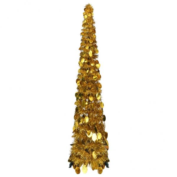 ARDEBO.de - Künstlicher Pop-Up-Weihnachtsbaum Golden 120 cm PET