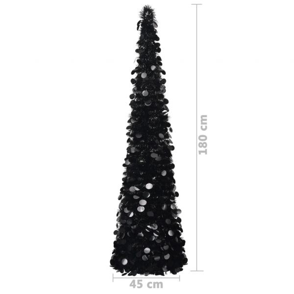 Künstlicher Pop-Up-Weihnachtsbaum Schwarz 180 cm PET