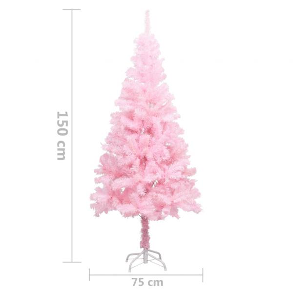 Künstlicher Weihnachtsbaum mit Ständer Rosa 150 cm PVC