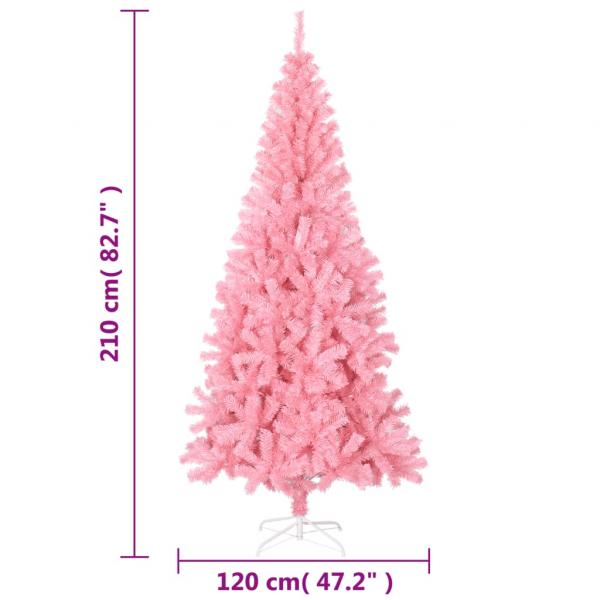 Künstlicher Weihnachtsbaum mit Ständer Rosa 210 cm PVC