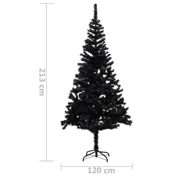 Künstlicher Weihnachtsbaum mit Ständer Schwarz 210 cm PVC