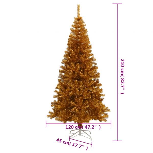 Künstlicher Weihnachtsbaum mit Ständer Gold 210 cm PET