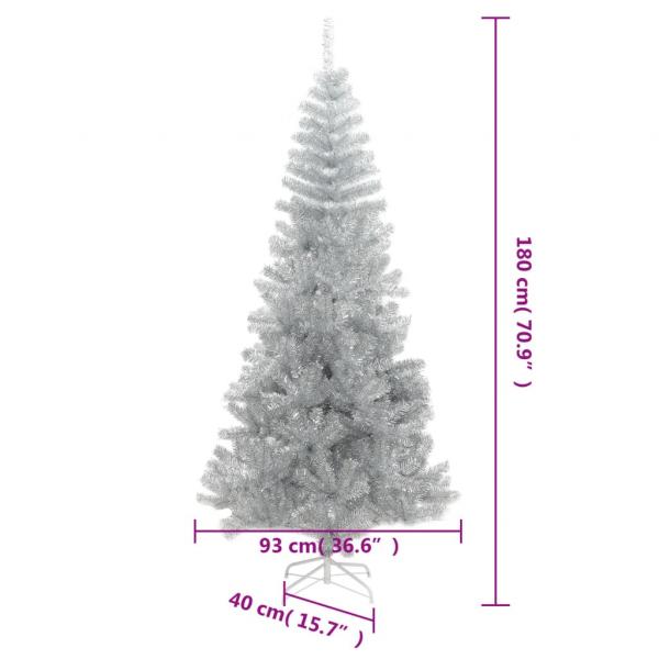 Künstlicher Weihnachtsbaum mit Ständer Silber 180 cm PET