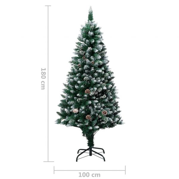 Künstlicher Weihnachtsbaum mit Zapfen und Schnee 180 cm